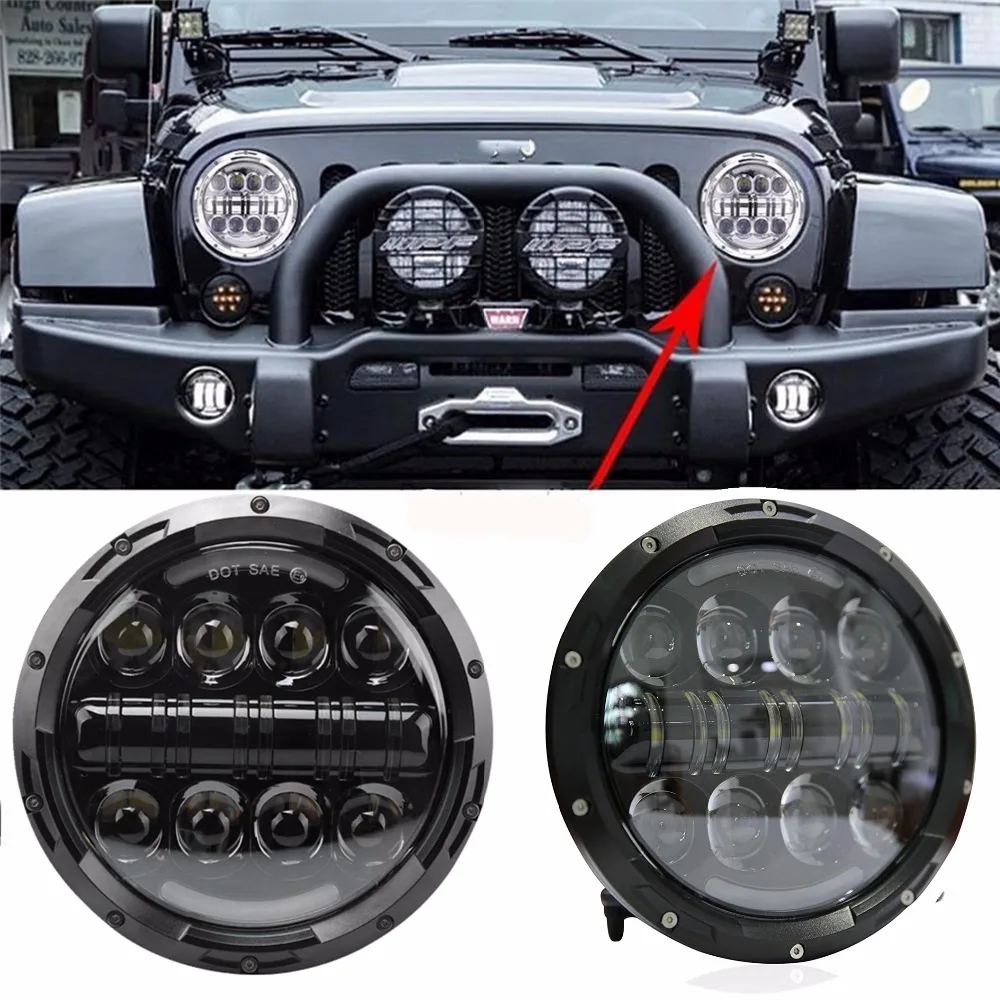Для Lada 4x4 urban Niva suzuki samurai 7 &quotчерный светодиодный H4 фара мото лампы налобный фонарь