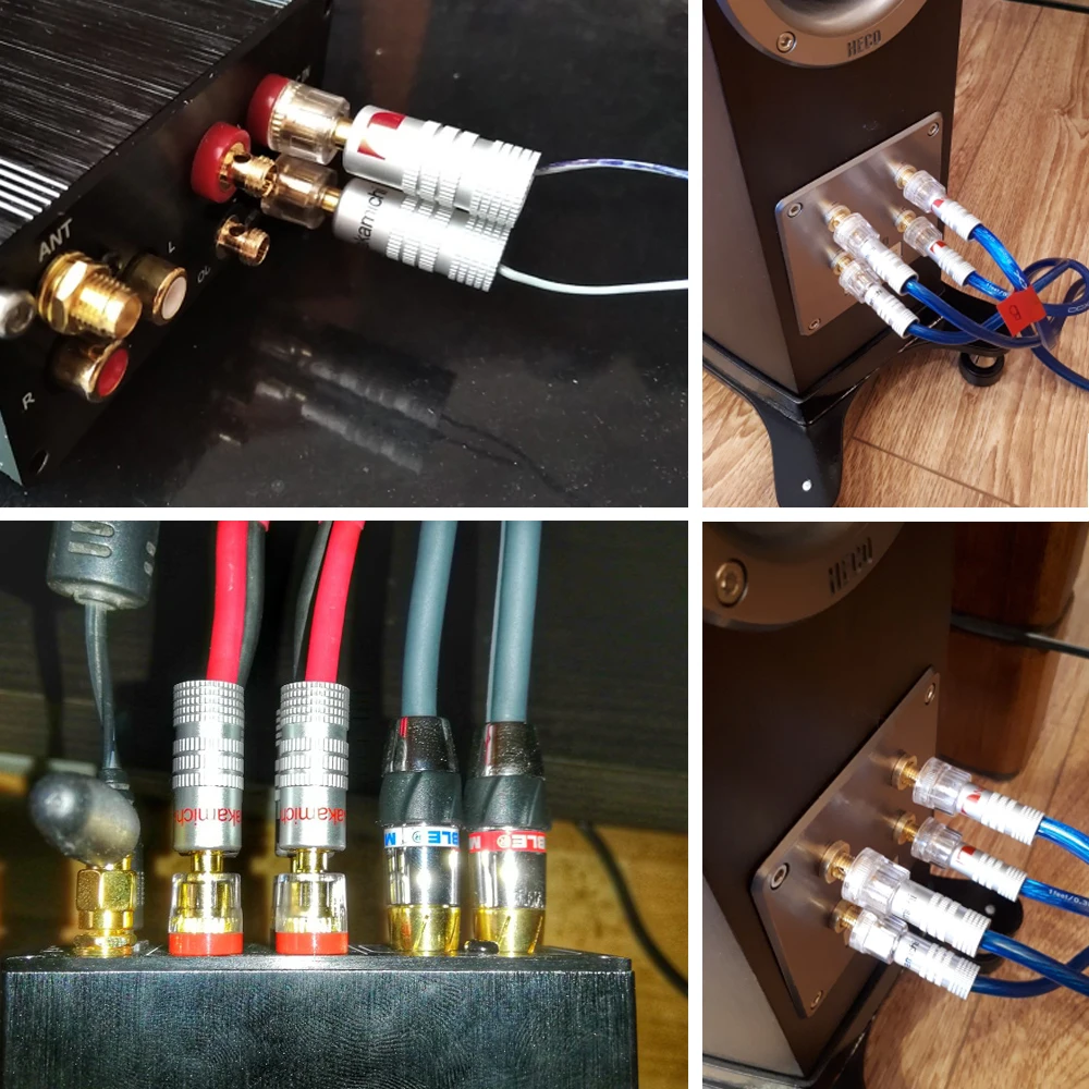 8Pcs 4mm Banana Plugs New 24K Gold Speaker Nakamichi for Video Connector | Обустройство дома