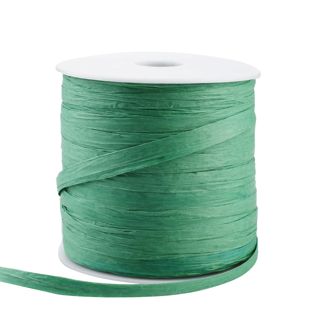 Green DIY 200 метров Raffia бумажная лента для творчества натуральная Оберточная Бумага Шпагат Веревка подарочная упаковочная лента для пасхальных вечерние свадебные украшения - Цвет: Green
