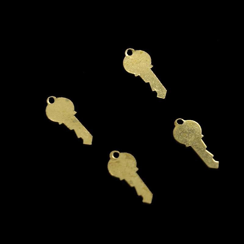 

7*16mm original brass single hole geometric key-shaped earring necklace pendant diy charm bracelet pendant