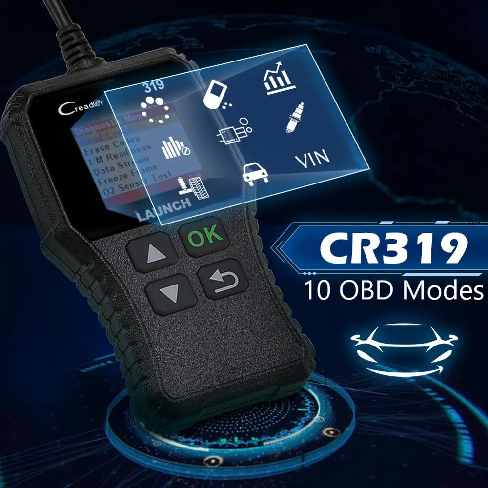 Launch Creader 319 CR319 OBD2 OBDII считыватель кодов неисправности двигателя автомобиля MIL