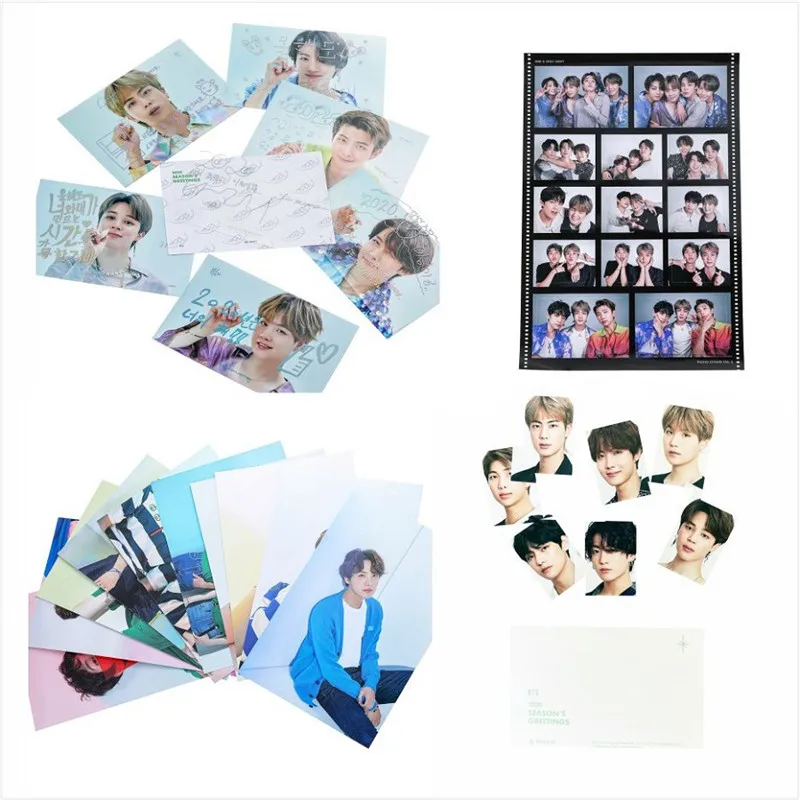 Kpop 2020 сезон поздравительных наклеек Постер фото картины JUNGKOOK V SUGA JIMIN JHOPE JIN RM