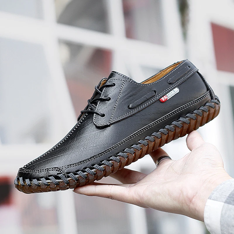 

casualman cuero Walk Sneakers Shoes leather for Fashion breathable Casual hombre zapatillas sports causal new Light sandals de