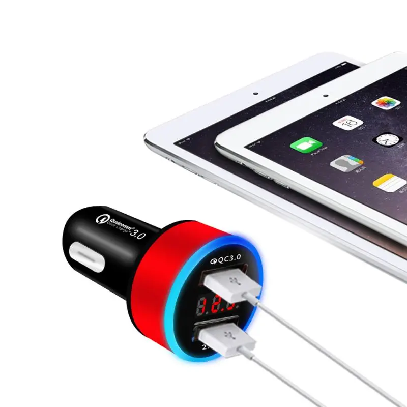12 V/24 V двойной Порты QC 3 0 USB авто зарядное устройство для Зарядное прикуриватель