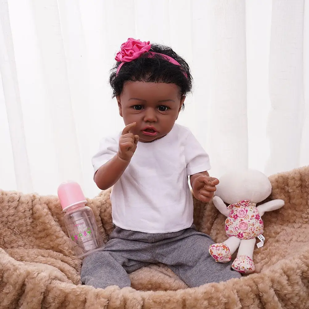 

55cm Rebirth Baby Realistic dolls Newborn Realistic Silicone full Toddler mouth dolls soft with lifelike body Crooked N5E0