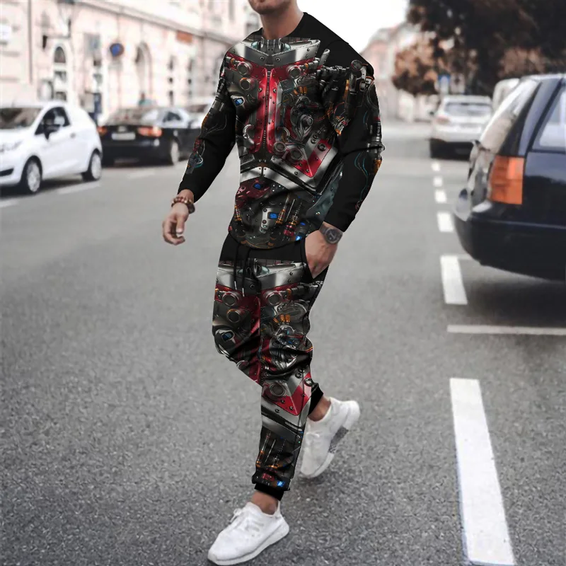 

2021 British style logo pattern 3D printed sweatshirt sweatshirt casual street style men's sweatshirt suit