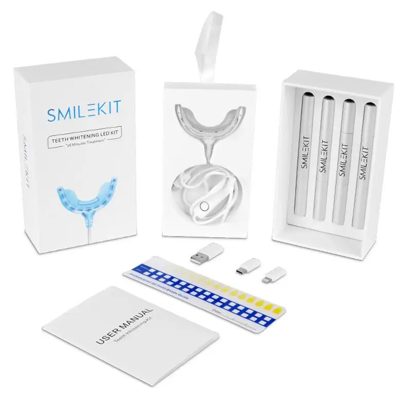 

Smart LED Blue Light Tooth Whitening Device USB Rechargeable Portable Dental Whitening Equipment