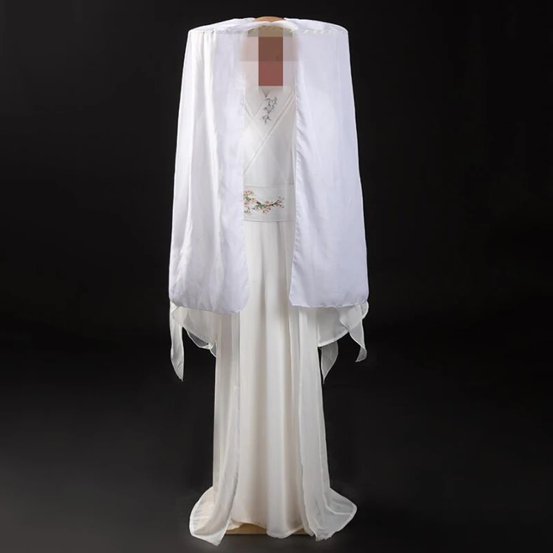 Anime Tian Guan Ci Fu Cosplay Costume Xie Lian Cos Antiquity Han Kimono Dosa Hat Props White Outfits Synthetic Wigs Shoes | Тематическая