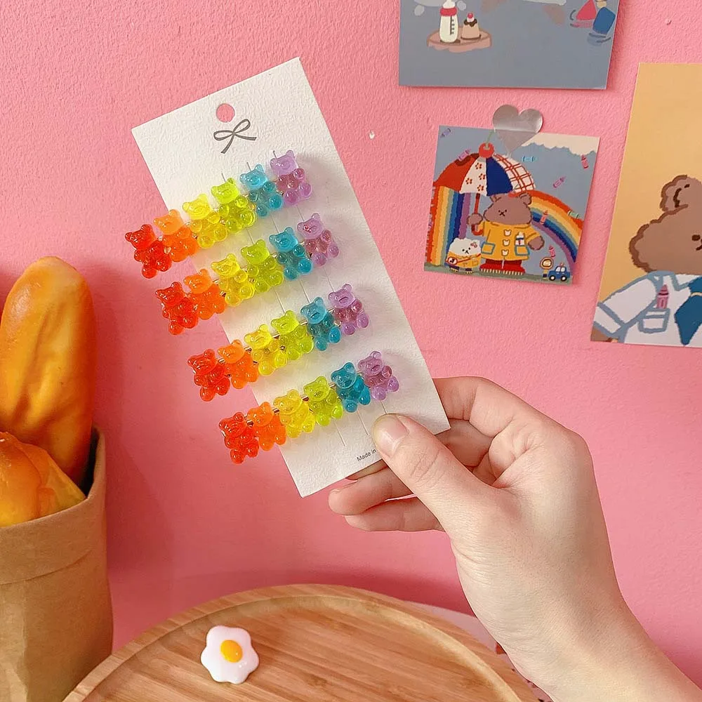 

Зажим для волос, 1 шт., в виде мишки желе, ярких цветов, шпильки зажимы для волос Утконос