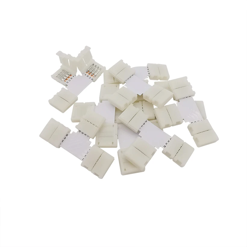 

5/10Pcs 10mm 4 Pin LED Strip Connector PCB Free Welding T Shape for LED Light Strip RGB 5050 3528