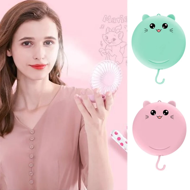 Лучшая распродажа USB косметическое зеркало маленький вентилятор мини складной