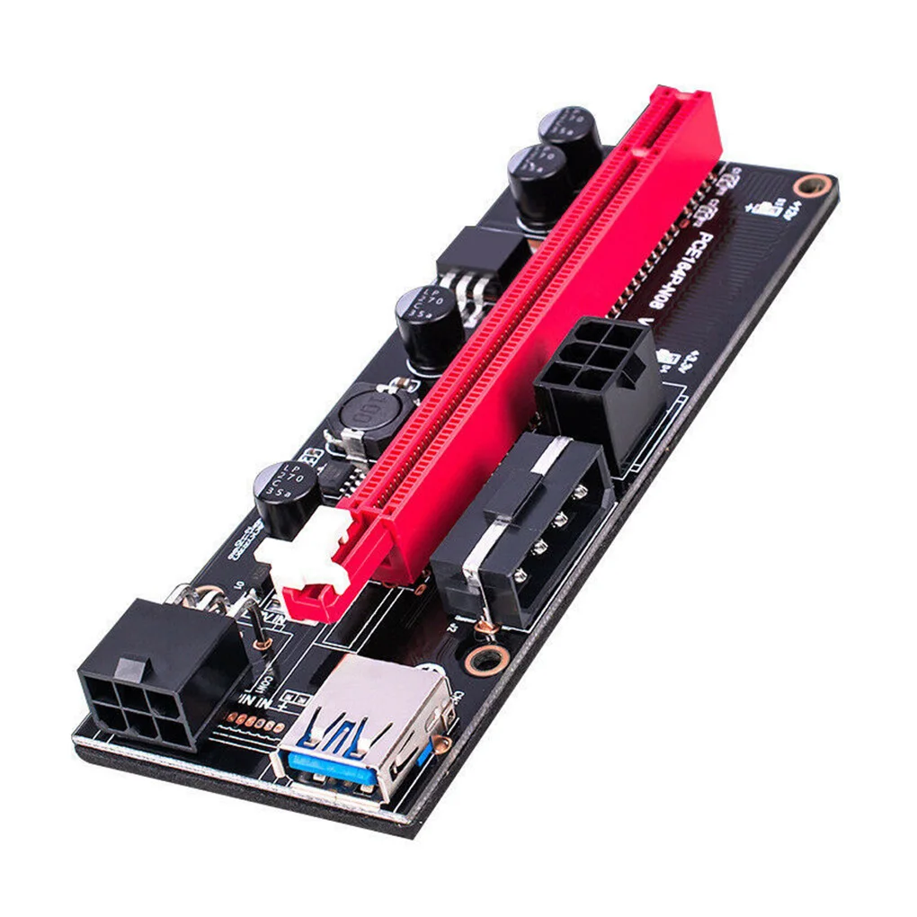 

8/10 Pcs PCI E USB Riser 009S Dual 6Pin Adapter Card SATA 15pin PCI-E pcie Riser 009 Express 1X 4x 8x 16x Extender for BTC Miner