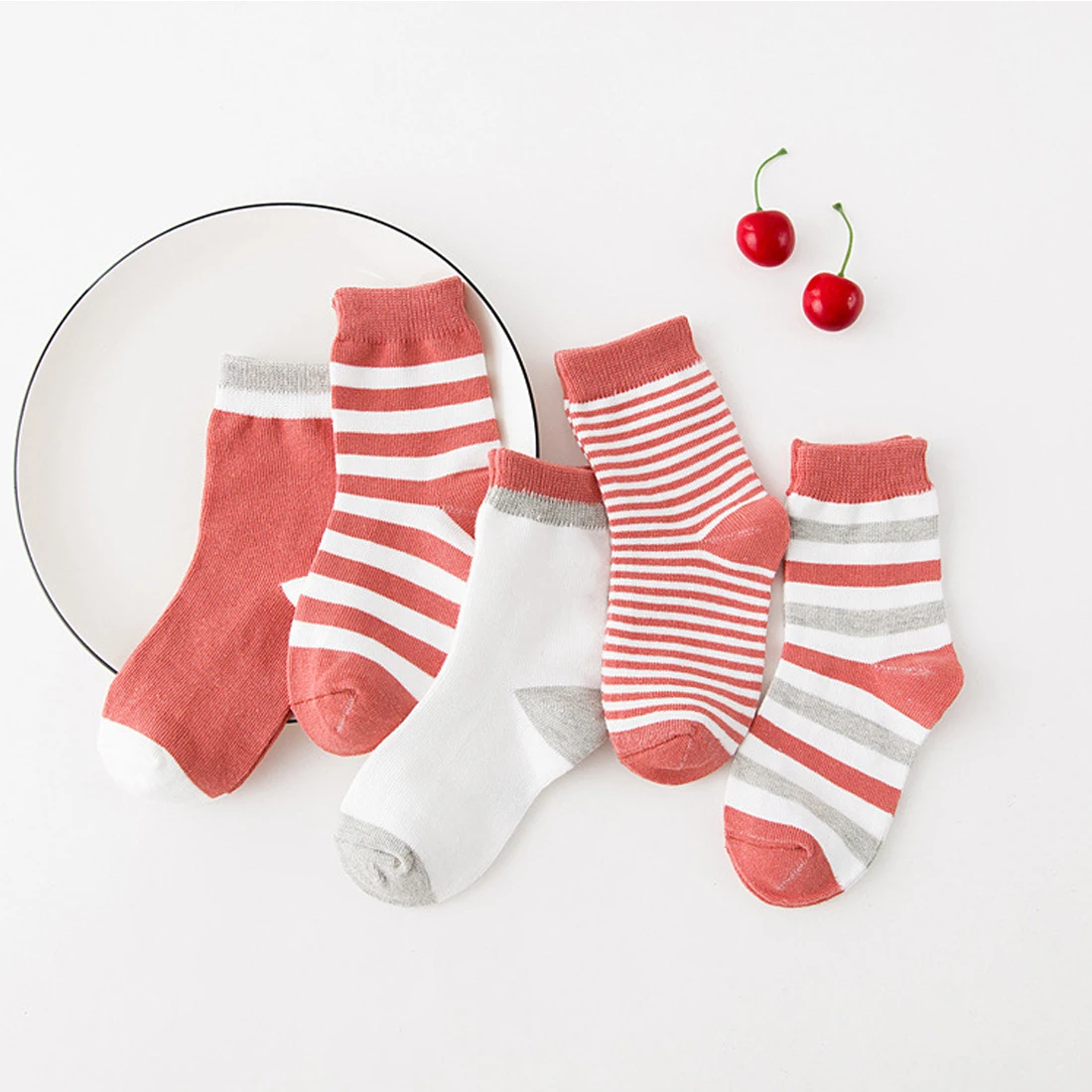 

Kids Boys Girls Basic Cotton Crew Socks,Toddler Cotton Crew Seamless Socks Ankle Socks-Stripe Pattern 0-6T
