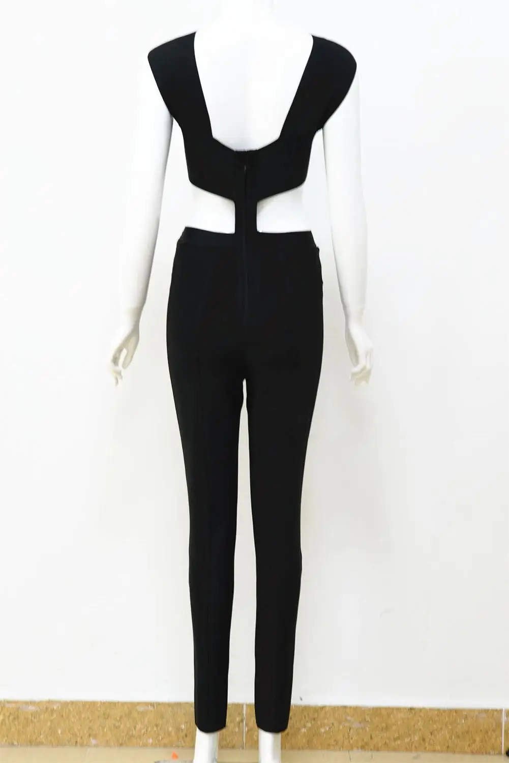 Черные Облегающие комбинезоны для женщин вечерние сексуальные наряды