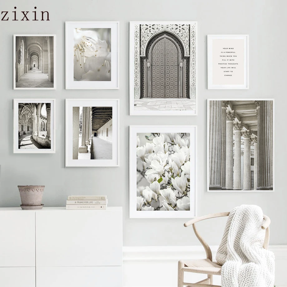 

Retro Building Church Flower Quotes Landscape Nordic Posters And Prints Wall For Living Room Art Canvas Painting Wall Pictures