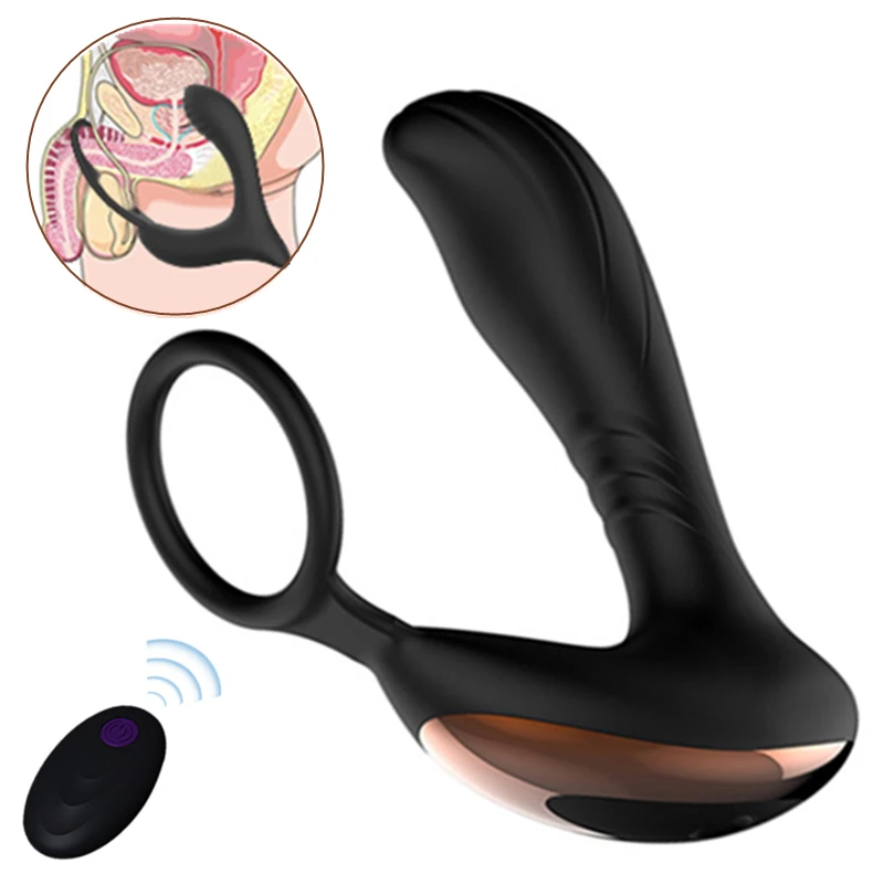 Массажер-вибратор для простаты мужской анальный штекер пульт дистанционного