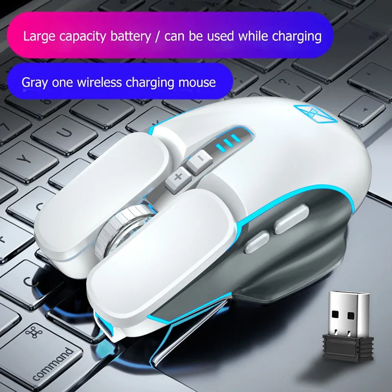 

Wireless Gaming Mouse 6 Button LED 2400 DPI Computer Mouse Gamer Mice Rechargeable еспѬоводная For Laptop