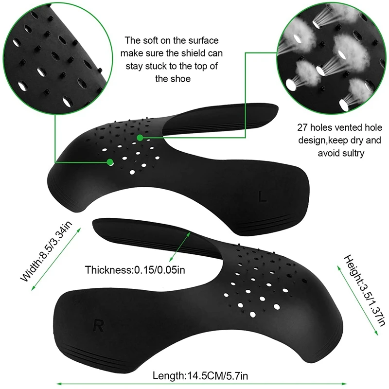 Anti Crease Shoe Head Protector for Casual Sneaker Anti Wrinkle Shoe Toe Caps Support Stretcher Expander Shoes Protection 1Pair