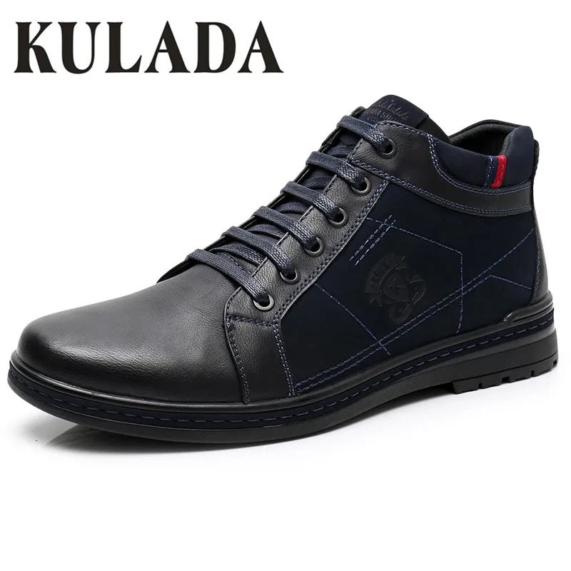 KULADA/Лидер продаж Мужские ботинки наивысшего качества Зимние ботильоны на