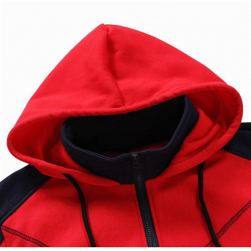 

ZOGAA Hoodies Men Spring New Casual Contrast Sport Cardigan Sweater Slim Hooded Patchwork Hot SaleTrendy Sweatshirt Lounge Wear