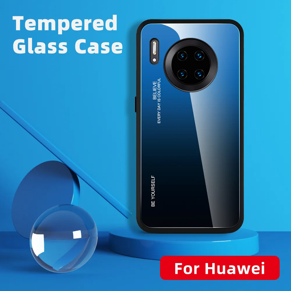 YUNAO чехол для телефона huawei серии градиентная Картина зеркальный mate 30 Pro P30 pro... |
