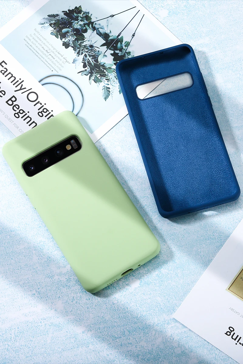 Силиконовый однотонный чехол для samsung Galaxy A10 A20E A20 A30 A40 A50 A70 M20 S8 S9 S10 Примечание 10 плюс S10e жидкости Чехлы мягкие из кожи TPU чехол