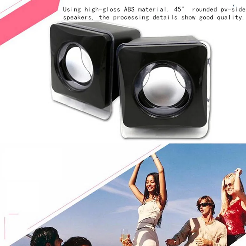 ПК компьютер мини динамик Сабвуфер 2 0 ноутбук аудио черный маленький USB Boombox Caixa De