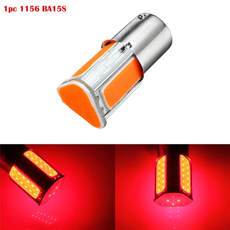 1Pcs 1156 Red 3500K BA15S 4 COB LED Low Consumption High Bright Long Life Car Tail Stop Brake Light 12V Turn Signal Bulb#290323 |