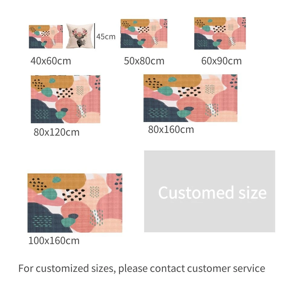 Модные Розовые Желтые синие граффити нордические ковры простой свежий милый