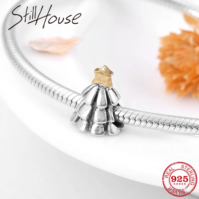 Рождественская тема аутентичная елка из стерлингового серебра 925 пробы с