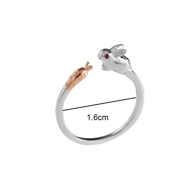 Серебряное Кольцо Самого Нового Открытия Милый Карикатурный Морковный Кролик Для Женщин Подарок на День Святого Валентина Винтажное Кольцо Ювелирные Изделия Подарки.