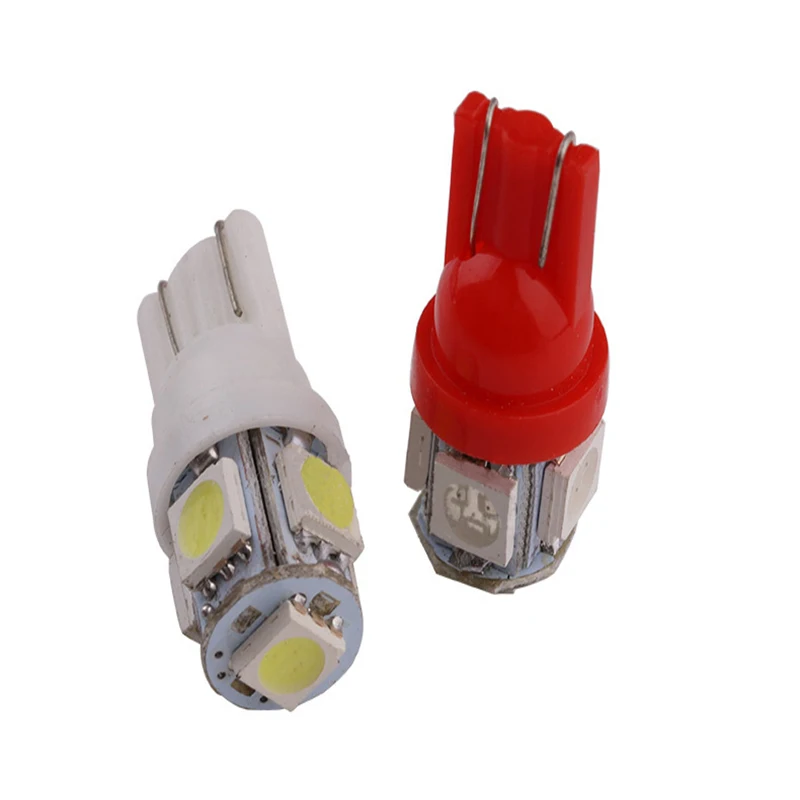 10 шт. T10 W5W 5050 5SMD Автомобильный светодиодный Клин светильник AC/DC 12V распродажа