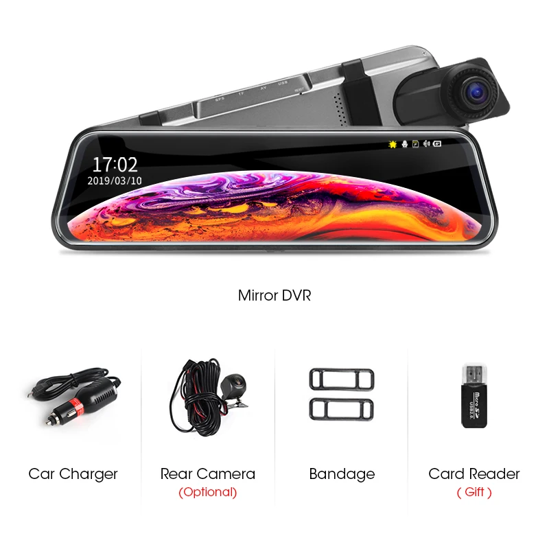 JMCQ 10 &quotАвтомобильный видеорегистратор с сенсорным экраном потоковый медиа 1080P