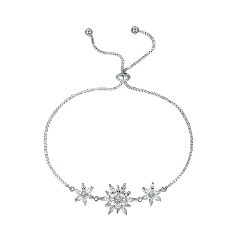 Циркониевый небольшой цветочный выдвижной браслет Женские Ювелирные