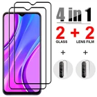 Закаленное стекло 4 в 1 с полным покрытием для Redmi Note 9 Pro, 7, 8 Pro, 9S, 9T, 8T, Защитное стекло для объектива камеры Xiaomi Redmi 9, 9A, 9C, 8A, 7A