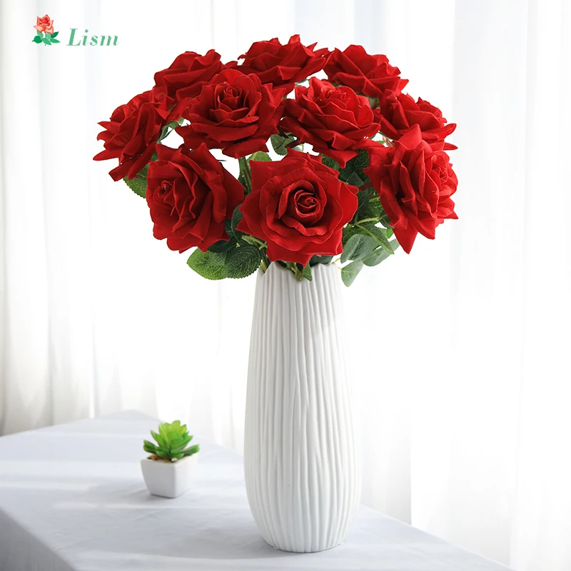 Искусственные розы 10 шт. шелковые цветы высотой 50 см свадебные украшения