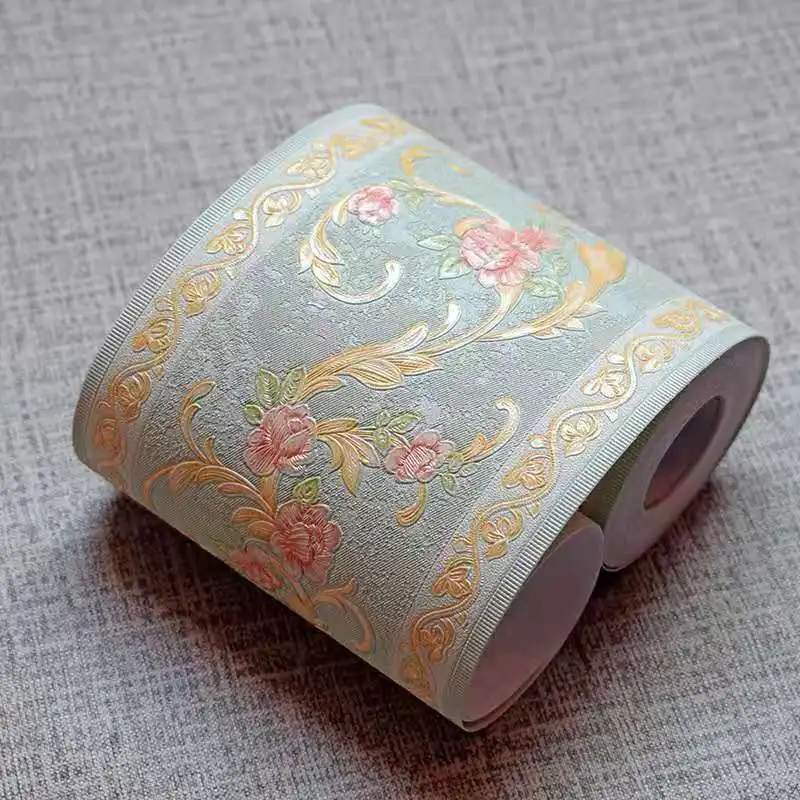 blue rose DIY Emboss стикер на стену s виниловый водонепроницаемый домашний декор самоклеющиеся обои для ног линия талии стикер украшения кухни - Цвет: blue rose