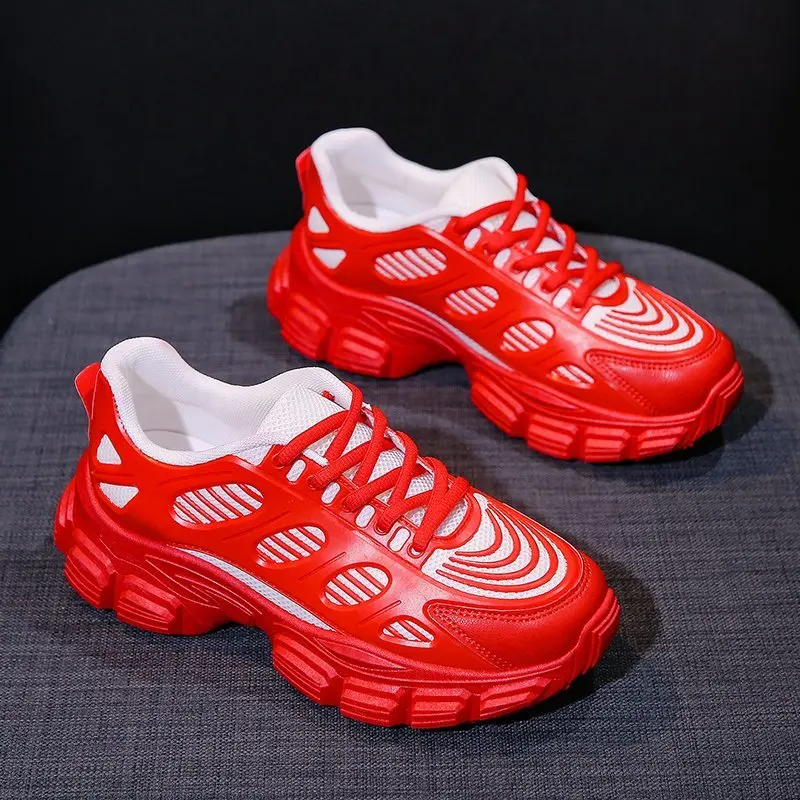 

New Sneakers Fashion Women Shoes Mesh Casual Shoes Woman Trainers Lace-Up Platform Sneakers Women Vulcanize Shoes Zapatos Mujer
