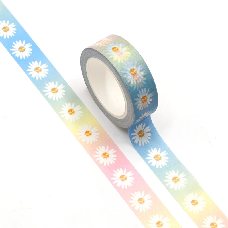 

NEW 10pcs/lot Decorative Daisy Washi Tapes Flowers DIY Scrapbooking Planner Adhesive Masking Tape Kawaii Stationery Wholesale