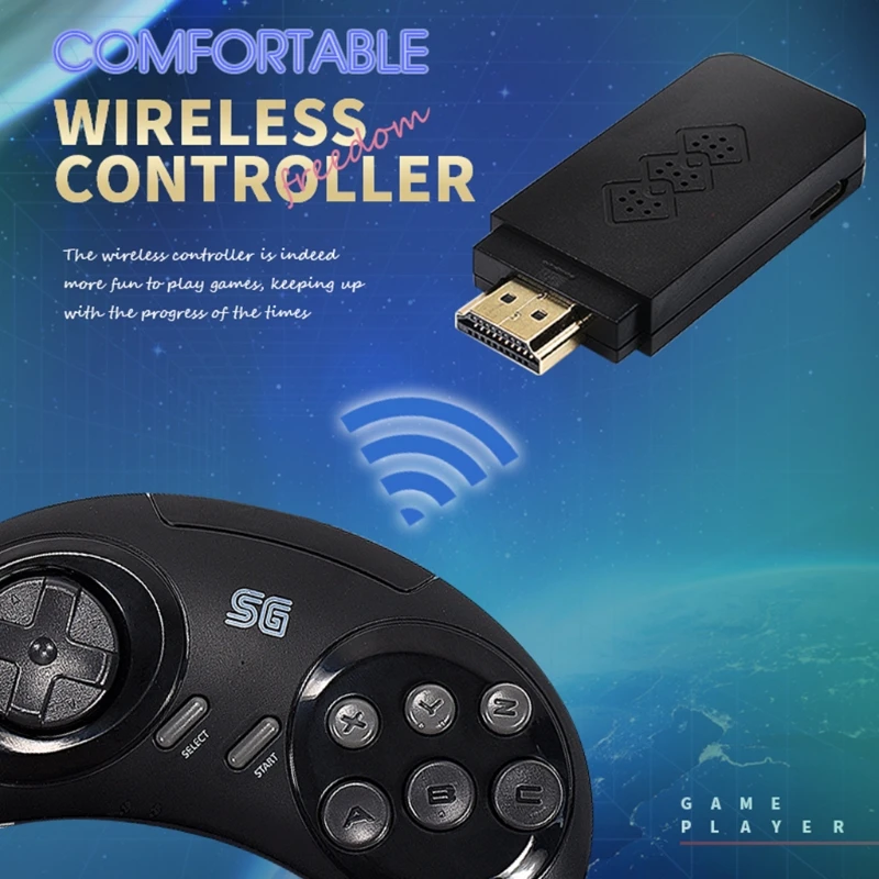 16-битная игровая консоль беспроводной джойстик совместимый с MD Sega мини H DMI