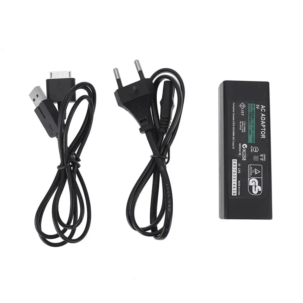 EU Plug Адаптер питания переменного тока зарядное устройство для SONY psp Go psp 1000 с кабелем для передачи данных Универсальный вход напряжения игровой автомат аксессуары - Цвет: EU Plug