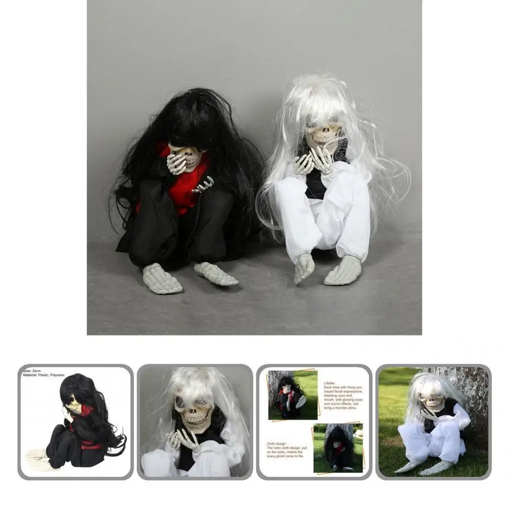 

Креативная атмосфера, новинка, призрак с голосовой активацией, из полиэстера, Электрический призрак плача, тщательная работа для праздника