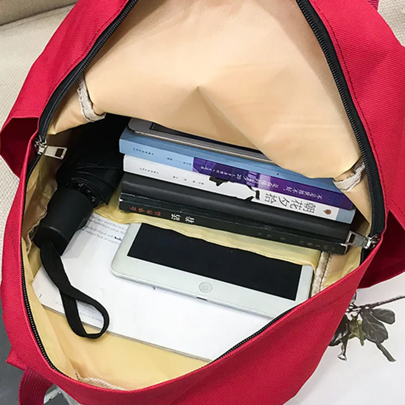 Модный женский рюкзак 2019 3 шт. новый однотонный набор с милым рисунком школьный