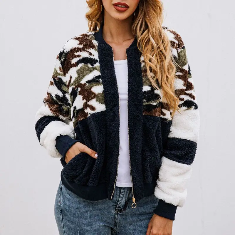 Худи в стиле милитари для женщин с длинным рукавом толстовки на молнии зимние