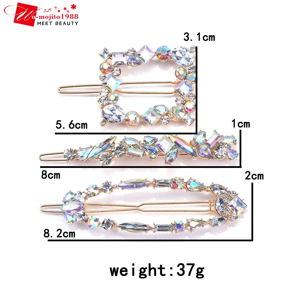 

Fashion Crystal Flower Long Hair Clip Women Hairpins Wedding Bridal Hair clip Barrettes Head Wear Ornament Hair Accessories