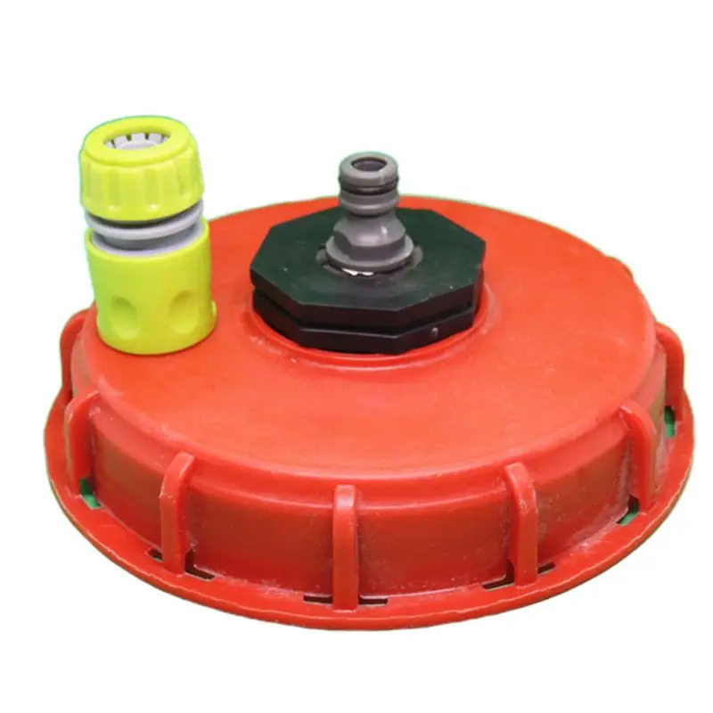 

Plastic IBC Tank Cover Lid Bung Adapter with Water Injection Connector Plug Ball Valve Leakproof and Dustproof Pipe