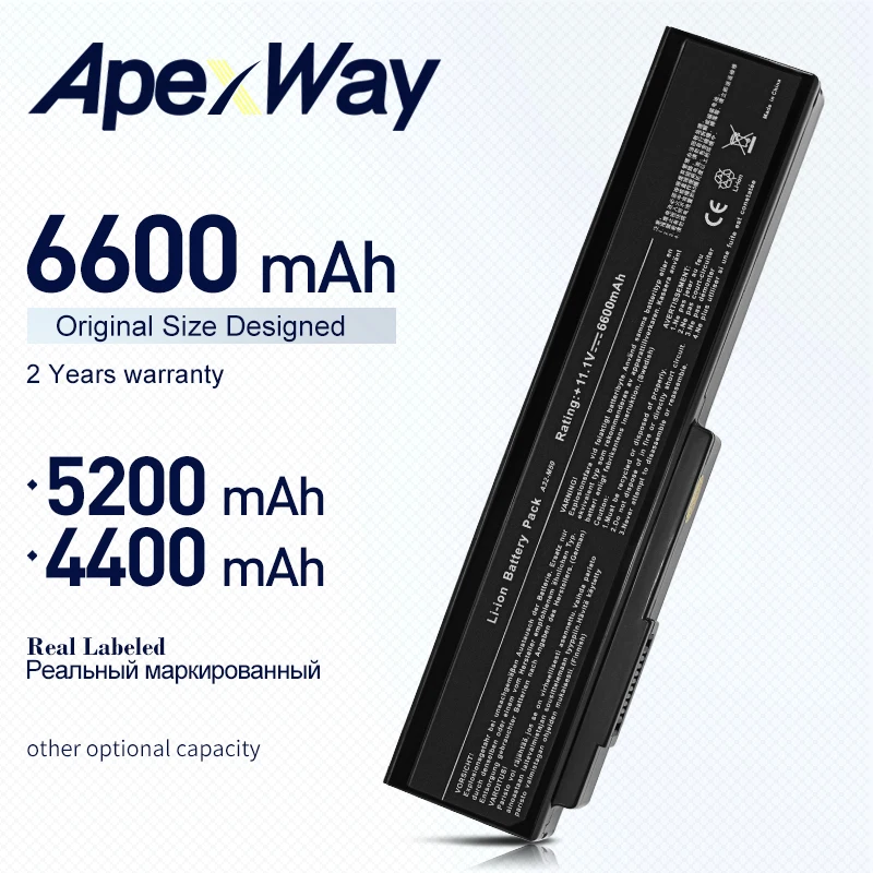 11 1 V Аккумулятор для ноутбука Asus N53SV N53 N53S N53J N61 N61D N61J N61V M50 M50S M50V M50SA M50SV A32 L062066 6600 мА