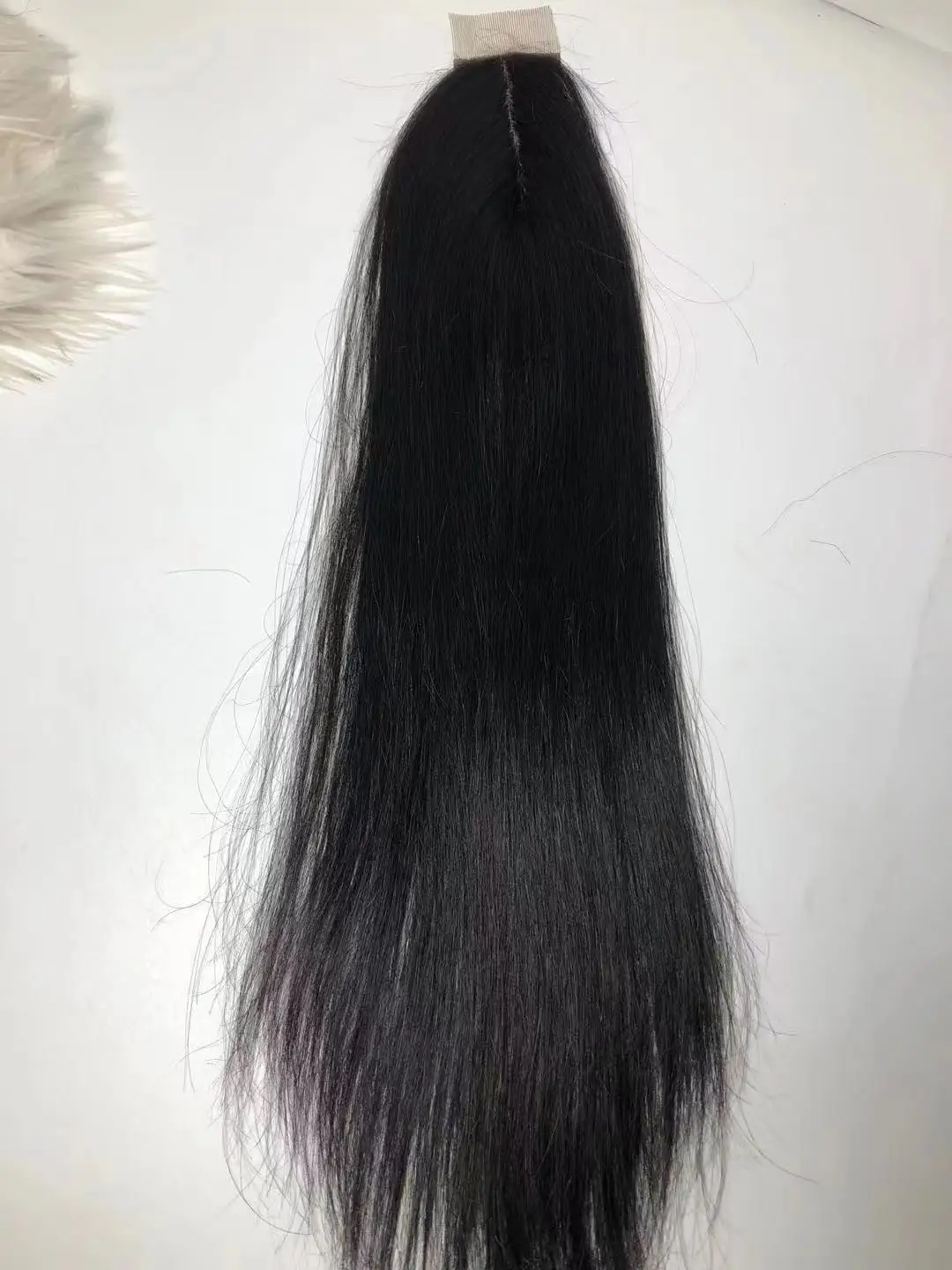 Human hair machine made closure 18 inches