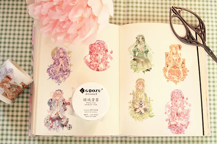 

watercolor girl washi tape Journal Supplies Diary Diy decorative washitape