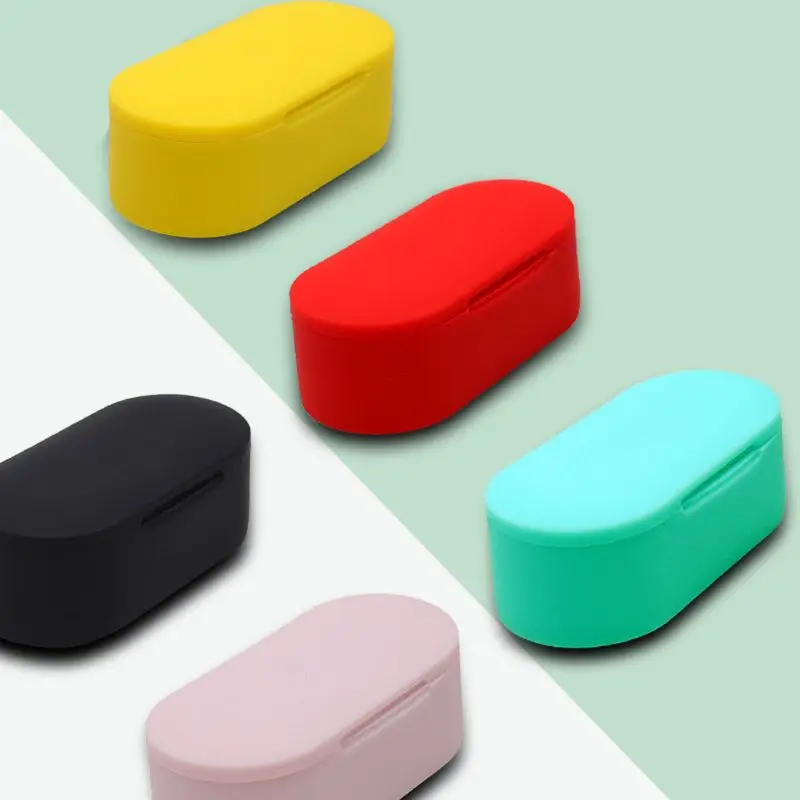 Портативный мягкий силиконовый чехол для наушников защитный с защитой от потери